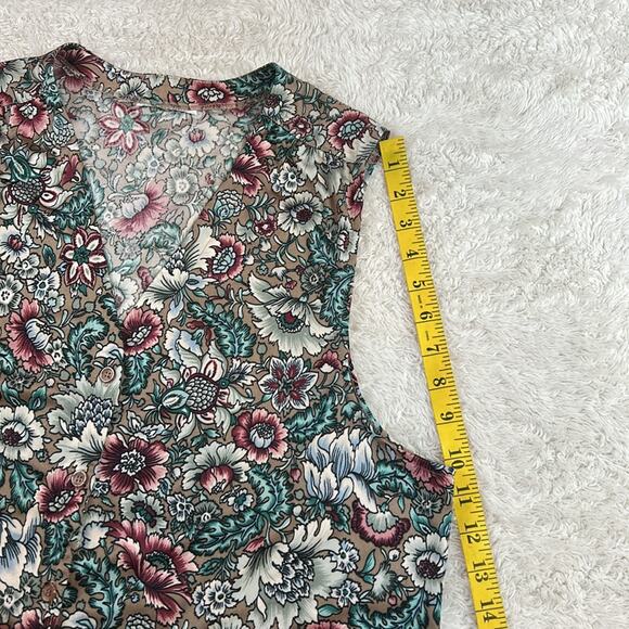 Vintage 60s 70s Ship n' Shore floral print Vest and skirt suit, 14 - Picture 8 of 12